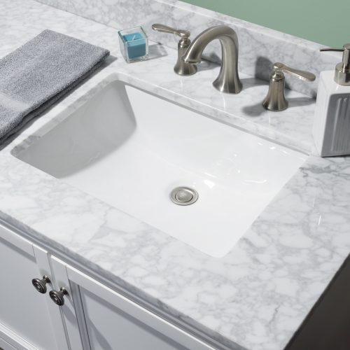 Carrara White Marble Vanity Tops, White Bathroom Vanity With Carrara Marble Top