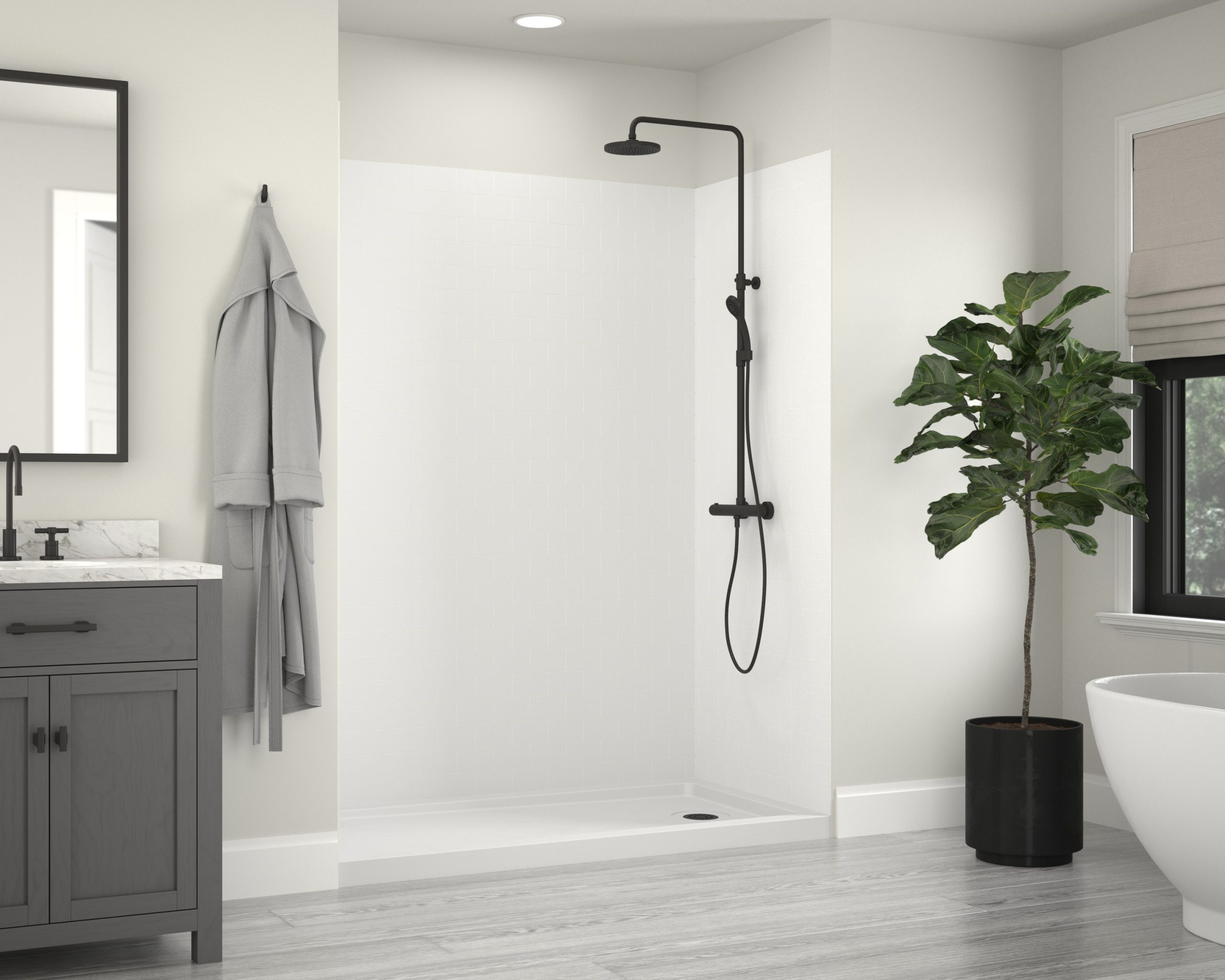 Jetcoat® 60 x 32 x 78 Five Panel Shower Wall System - CRAFT + MAIN